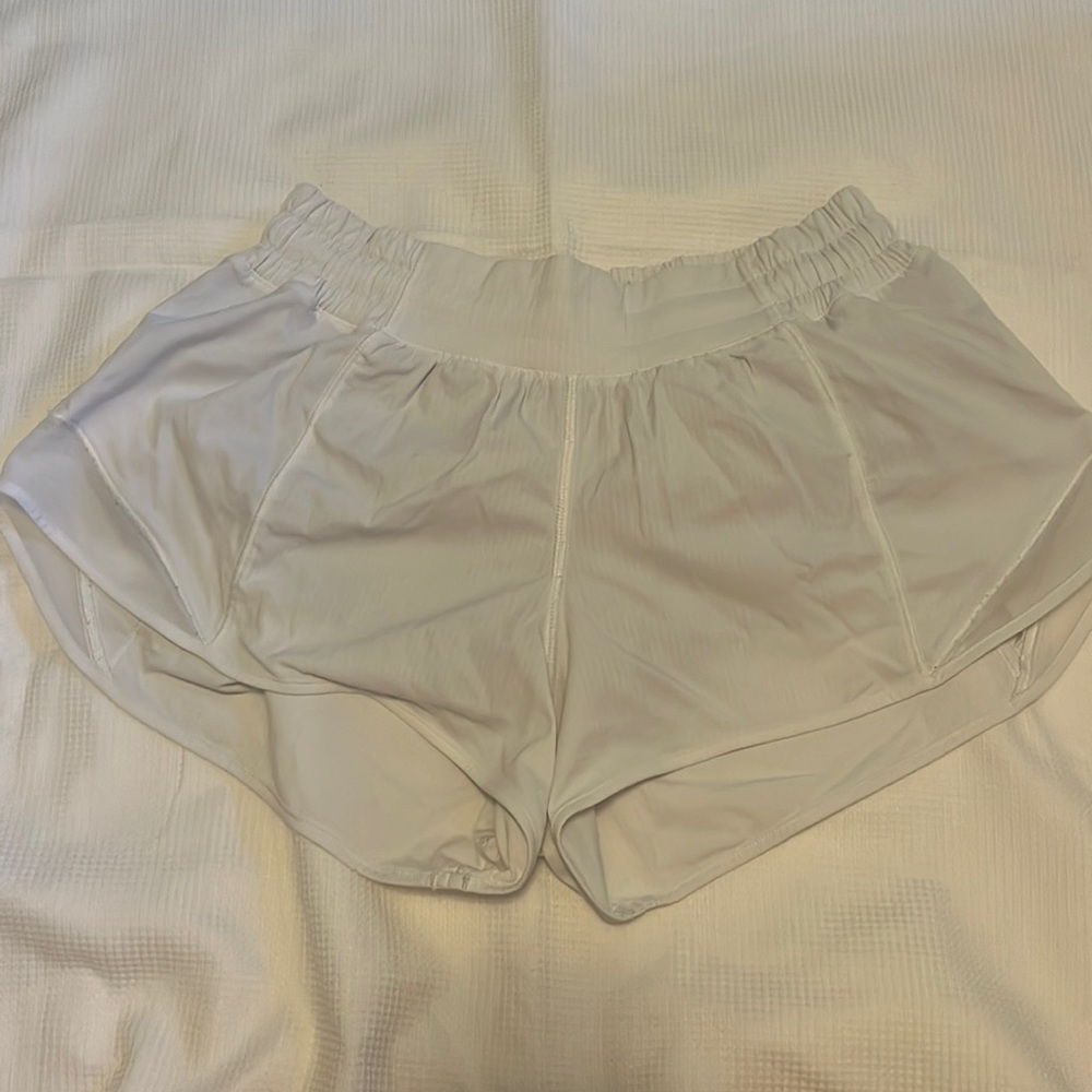 White Lululemon Hotty Hot shorts